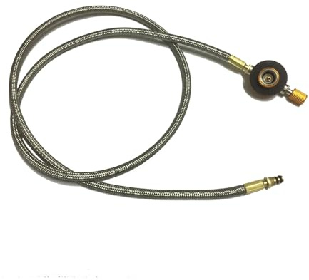 ASAKKURA Split-Type Camping Stove Valve Hose 30Cm Stainless Steel Stove Pipe Outdoor Gas Cooker Hose Accessory for Camping and Hiking Burner