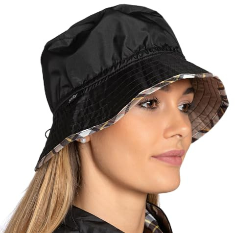 Y-DRY Cappello Reversibile Impermeabile, Ripiegabile con Custodia, Bucket Hat Antipioggia con Coulisse Regolabile, Taglia Unica, Leggero e Compatto