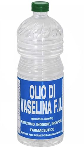 Olio di Vaselina F.U. 1 Litro, Paraffina Liquida Purissima, Lubrificante Protettivo per Vino, Inodore e Insapore, Uso Farmaceutico