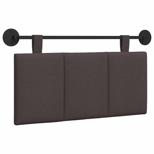 Qnhdfrt Hängendes Kopfteil Dunkelbraun Stoff gepolstertes Bettkopfteil zur Wandmontage Wandkissen Bett-Rückenkissen mit abnehmbaren Riemen für Einzelbett 90 x 55 x 5 cm