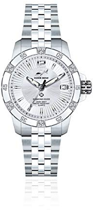 Chris Benz Diamond Diver 200M Damentaucheruhr Silver Bay mit Jubilee Metallband