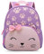 KK CRAFTS Vorschulrucksack, Kleinkind, Neopren, Tier, wasserdicht, Schultasche, Lunch-Rucksack für Kinder, Jungen, Mädchen, Lila Katze, Pre-k-10.2H (Can't Fit Folder)