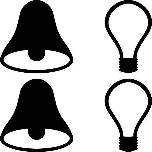 2 Sets Aufkleber Tattoo schwarz 5cm Tür Taster Schalter Lampe Licht & Klingel Symbol