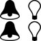 2 Sets Aufkleber Tattoo schwarz 5cm Tür Taster Schalter Lampe Licht & Klingel Symbol