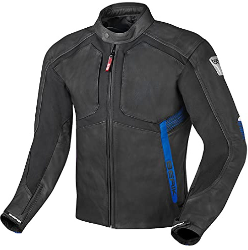 Berik Flexius Motorrad Lederjacke, schwarz/blau, 54