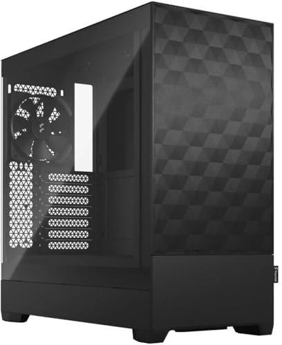 Fractal Design Pop Air Black - Tempered Glass Clear Tint - Honeycomb Mesh Front – TG side panel - Three 120 mm Aspect 12 fans included – ATX High Airflow Mid Tower PC Gaming Case