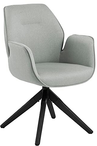 AC Design Furniture Aurelia Esszimmerstuhl, H: 91 x B: 60,5 x T: 58,5 cm, Hellgrau/Schwarz, Stoff/Holz, 1 Stk.