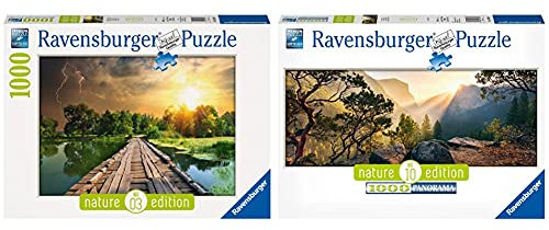 Ravensburger Puzzle 19538 - Mystisches Licht & Yosemite Park - 1000 Teile Puzzle, Natur-Aufnahme zum Puzzeln & Panorama-Format, für Erwachsene und Kinder ab 14 Jahren