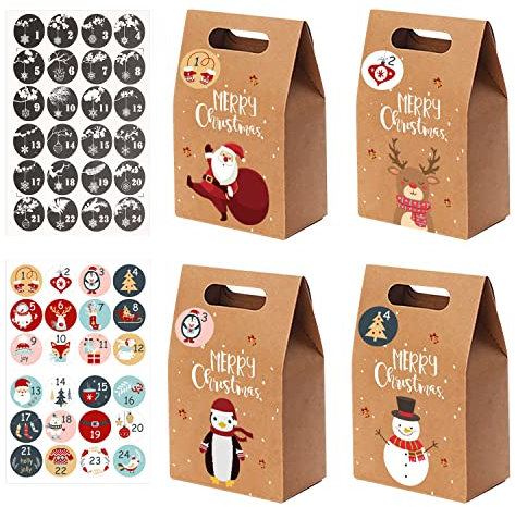 Yi'antai Adventskalender zum Befüllen,Weihnachten Geschenkbox, Adventskalender Geschenkbox für Weihnachten zum Basteln und Verzieren,DIY Weihnachtskalender Bastelset zum DIY