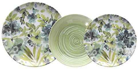 Tognana Ofelia Tellerservice für 6 Personen, 18-teilig, Porzellan, Blumenmuster, Made in Italy