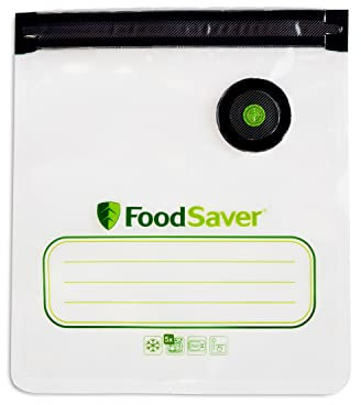 FoodSaver Bolsas reutilizables con cierre al vacío de un cuarto de galón, para uso con selladores al vacío de mano FoodSaver, 10 unidades