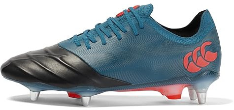 Canterbury Unisex Phoenix Genesis Elite Soft Ground Boots Rugby-Stiefel, Deep Ocean Black Oxy Fire, 40.5 EU