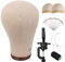 MapofBeauty 21 Zoll Perücke Kopf Cork Leinwand Block Kopf für Making Perücke Mannequin Kopf Mit Stand Kopf Pins (Braun)