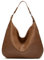 Ashioup, Borsa larga da donna vintage, in pelle ecologica in poliuretano, in stile hobo, con cerniera, Taglia unica