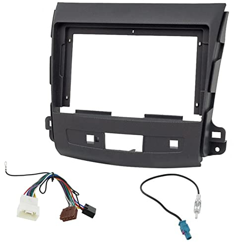 Sound Way Kit Montage Autoradio 9 Pouces, Adaptateur Antenne, Cable Connecteur ISO, compatibile avec Mitsubishi Outlander XL 2006-2012, Citroen c-Crosser 2007-2012, Peugeot (4007) 2007-2012
