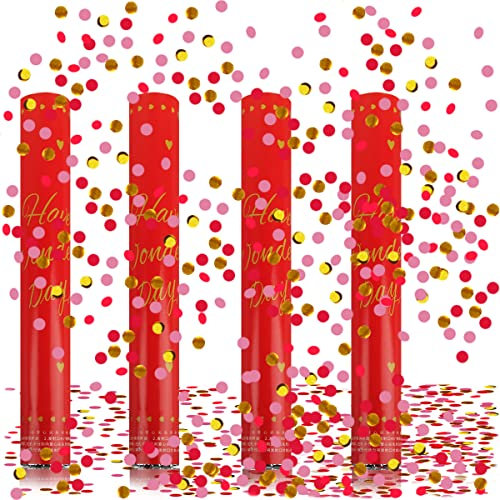 Sparacoriandoli Compleanno*4pcs, XiXiRan Cannone Spara Coriandoli Matrimonio, Tubo Sparacoriandoli Laurea, Coriandoli Cannoni Popper, Tubi Coriandoli Carta, Coriandoli Cannone Biodegradabile