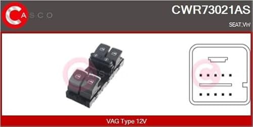 Casco CWR73021AS Schalter Glasheber Vag