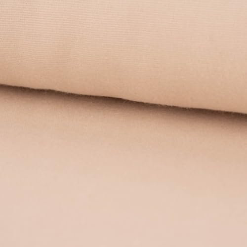 SCHÖNER LEBEN. Bekleidungsstoff Baumwollstoff Flanell dünn Uni beige 1,42m Breite