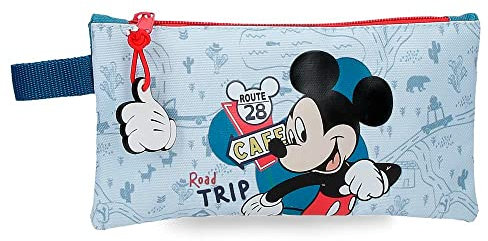 Disney Topolino Road Trip Astuccio Blu 22x12 cm Poliestere