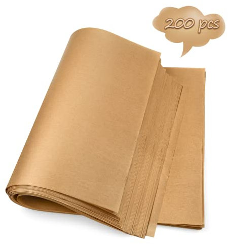 200PCS Unbleached Parchment Paper sheets 12 x 16, Precut Parchment Paper for Baking, Half Sheet Parchment Paper for Air Fryer,Kitchen Gadgets Baking Supplies Baking Paper for Oven,Cookie Baking Sheets