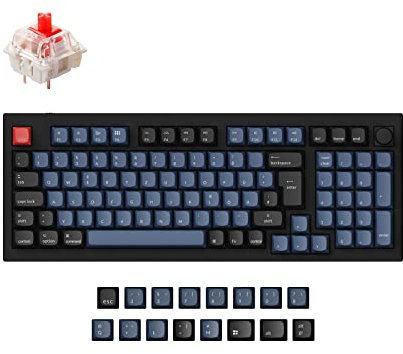 Keychron Q5 Wired Custom Mechanische Tastatur Knob Version 96% deutsches DE ISO Layout QMK/VIA Programmierbare Makros mit Hot-swap-fähiger Gateron G Pro Roter Schalter