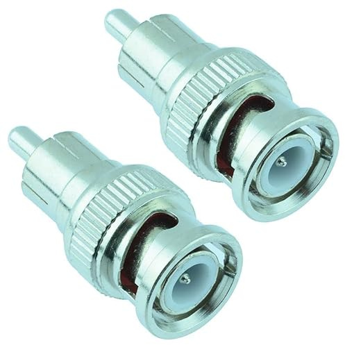 2 x BNC Male to RCA Male Phono Plug Adaptor