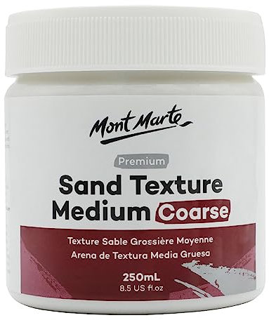 MONT MARTE Sand Texture Medium Coarse Premium 250ml (8.5 US fl.oz), Sand Texture Paint Medium for Acrylics, Create Special Effects in Acrylic and Oil Paintings