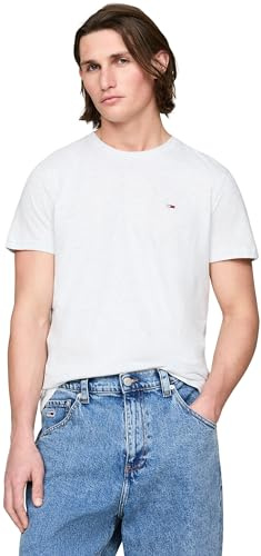 Tommy Jeans Men's Tjm Xslim 2pack Jersey Tee Ext Dm0dm15381 S/S Knit Tops, Multi (Silver Grey / Dark Night Navy), S