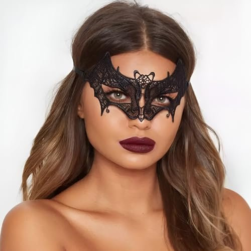 Navoys Black Superhero Domino Mask - Eyemask, Ninja and Robber Mask, Halloween Costume, Unisex, Fancy Dress, One Size Fits All, Highway Man, Bandits, Elastic Band Strap