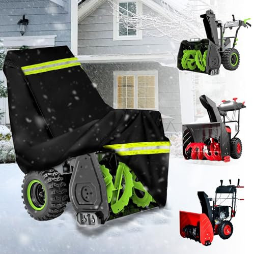 Chikia 600D 2-3 Schneefräsenabdeckung, 61-81,3 cm, wasserdicht, kompatibel mit C ubCadet, Troy-Bilt, Ariens, Husqvarna EGO Ryobi Toro, winddicht, Outdoor-Aufbewahrung mit zwei Lüftungsschlitzen