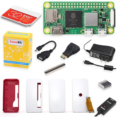 CanaKit Raspberry Pi Zero - Kit de iniciación de 2 W con estuche oficial
