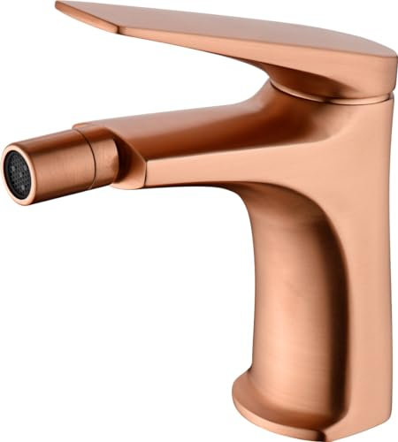 MICE BDD055-2ORC Rubinetto Monocomando per Bidet in Ottone Rubinetti WC Adatto per Acqua Fredda/Calda Rubinetti Bidet Oro Rosa Spazzolato
