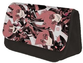 LJFIWY Hazbin Hotel Federmäppchen, Anime-Figur, Alastor, bedrucktes Federmäppchen, groß, doppellagig, Stifteetui, wasserdichte Stiftebox, Schreibwaren-Organizer für Studenten, Typ 7, Anime