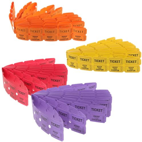DIYEAH 400 Stück Tombola-Lose Mit Perforationen Und Aufeinanderfolgenden Losrollen In Farbigen Tombola-Losebögen Für Veranstaltungen Karneval Getränke Mit Hauptpreisen
