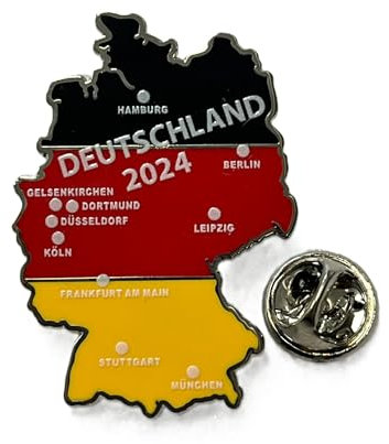 Fußball Sport Replika Pin Badge Anstecker EM EURO WM Anstecknadel Sammeln Nationalmannschaft Deutschland Austragungsorte Landkarte mehrfarbig