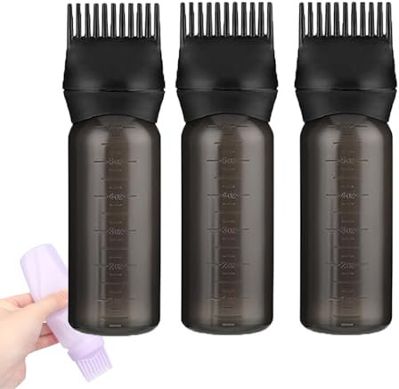 Oil Comb for Hair - Hair Oil Dispenser Comb,Root Comb Applicator Bottle for Hair Oil,Aplicador De Cuero Cabelludo,Scalp Oil Dispenser,Hair Oil Bottle with Comb,Oil Comb (3*Black)