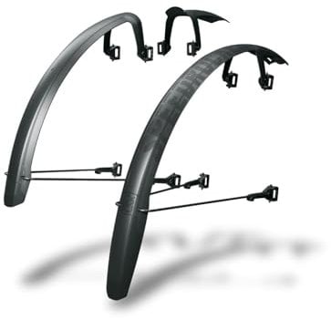 SKS GERMANY SPEEDROCKER XL SET Schutzblech-Set für Gravel-Bikes (mit Streben und Doppelspoiler-Funktion, für extra breite Reifen bis 52 mm, Hochleistungskunststoff), schwarz