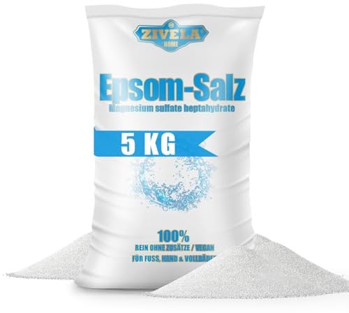 Epsom - Sal de baño (5 kg, sulfato de magnesio, calidad farmacéutica, 100% puro)
