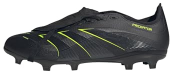 adidas Unisex Predator League Fold-Over Tongue Firm Ground/Multi Ground Football Boots, Core Black/Carbon/Lucid Lemon, 36 2/3 EU