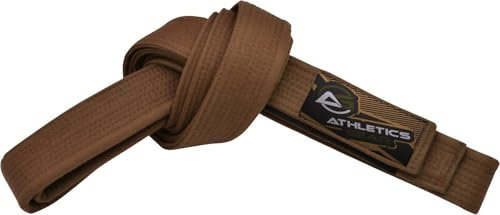 Athletics Gear AG Ceinture de karaté pour arts martiaux, 100 % coton avec plusieurs coutures pour BJJ, judo, taekwondo et karaté (marron, 220 cm)