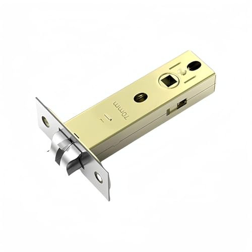 TOP-VIGOR 1Pcs 70mm Tubular Mortice Latch, Forked Tongue Lock with Door Stopper, Mute Door Latch Sprung for Internal Doors, Lever Door Handles