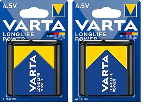 VARTA Batterien 4,5V Flachbatterie, Blockbatterie, 1 Stück, Longlife Power, Alkaline, ideal für Lampen und energieaufwändige Geräte (Packung mit 2)