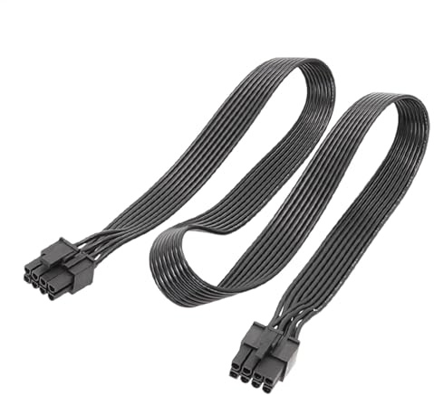 Modulares VGA-Kabel – 8-poliges PCIe-Verlängerungskabel mit flachem Liniendesign, Stromanschluss für Grafikkarte | GPU-Kabel 8p bis 6 + 2p für Spiele und Gest