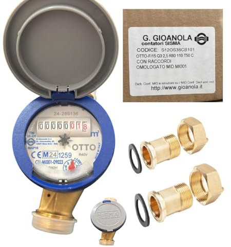 Contatore per Acqua Gioanola da 3/4 asciutto USF OTTO-F/20 Q3 4,0 R80 130 T50 C/COP