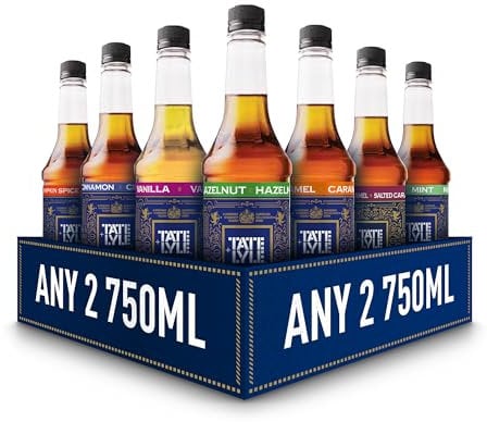 Tate & Lyle - Custom Case Pure Cane Sugar Syrups - Choose your Own - With Pumps Options - Fairtrade, Vegan and Vegetarian Friendly - Cold Drinks and Hot Drinks - 750ml x 2