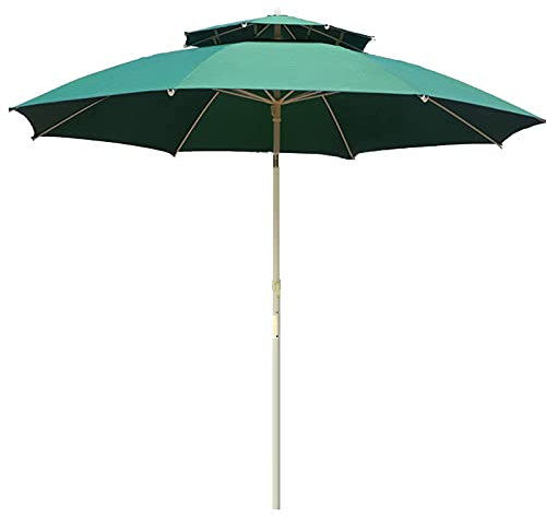 MRKU Sombrilla de jardín, sombrilla inclinable de Doble Techo, sombrilla Redonda Desmontable, para Exteriores, Patios y terrazas.