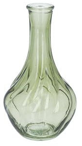 Jarrón decorativo de cristal verde oliva, diseño vintage