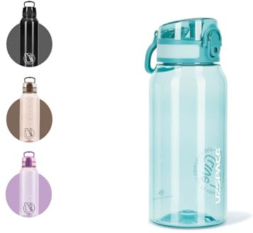 UZSPACE Trinkflasche Kinder Sport Wasserflasche 600ml, auslaufsicher, kohlensäure geeignet Flasche, spülmaschinenfest, Sportflasche mit Einhandbedienung Jungen Mädchen für Schule Uni Outdoor, grün