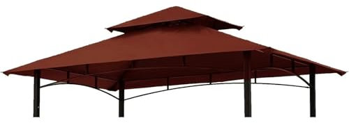 LXLAEOANG Ersatzdach for Grillpavillon, 5 x 8 Zoll, Grillschutzdach for den Außenbereich, doppelstöckige Zeltabdeckung(Red)
