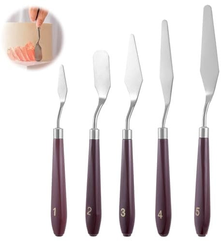 5 Stück Streichpalette Set, Winkelpalette Kuchen Creme Spachtel Rührschaber Set Cremespatel für Torte, Backen, Konditorei